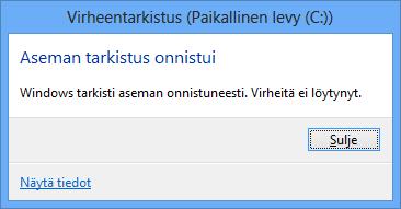 ja/tai tehostaa. Järjestelmätyökalujen suorittaminen vaatii pääosin suorittajalta Järjestelmävalvoja (Administrator) -käyttöoikeudet.