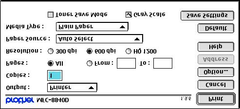 2 Napsauta sovellusohjelman (esim. Presto! PageManager ) Arkisto valikkoa ja valitse Print (tulostus). Aloita tulostaminen napsauttamalla Print (tulosta).