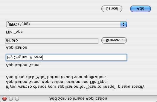 Vaihda sovellus valitsemalla sopiva sovellus Target Application (Kohdesovellus) -vetovalikosta. Voit lisätä sovelluksen luetteloihin napsauttamalla Add (Lisää) -painiketta.