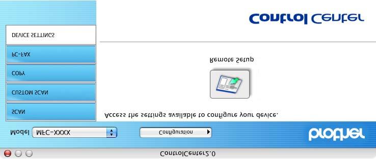 LAITEASETUKSET (Ainoastaan MFC-8440 ja MFC-8840D) Device Setting -osassa voit muuttaa laitteen asetuksia napsauttamalla painiketta.