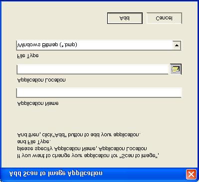 Vaihda sovellus valitsemalla sopiva sovellus Target Application (Kohdesovellus) -vetovalikosta. Voit lisätä sovelluksen luetteloihin napsauttamalla Add (Lisää) -painiketta.