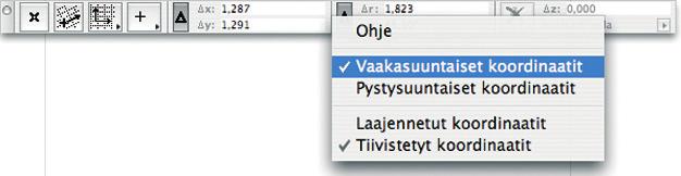 KO. - 26 11.15.1 Aksonometria Painikkeesta avataan 3D-ikkuna aksonometrisessä projektiossa käyttäen viimeisintä aksonometria-määritystä ja 3D-ikkunan rajausta. 11.15.2 Perspektiivi Painikkeesta avataan 3D-ikkuna perspektiiviprojektiossa käyttäen viimeisimpiä projektioasetuksia ja rajausta.