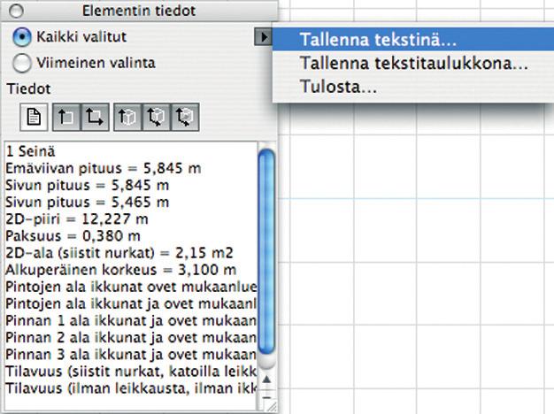 Vaakavenymäalue-tasolle piirretyillä viivoilla osoitetaan se osa poikkileikkauksesta, jossa vaakasuuntainen venyminen tapahtuu, jos elementtiä venytetään.