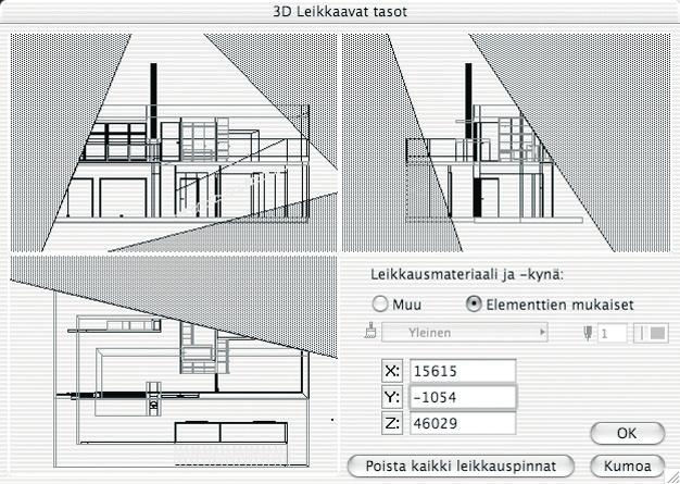 Jos esimerkiksi halutaan tarkastella rakennusta ulkoapäin, voidaan kaikki sen sisällä olevat elementit tällä tavoin rajata pois 3D-mallin laskennasta, mikä saattaa tuntuvasti vähentää laskenta-aikaa.