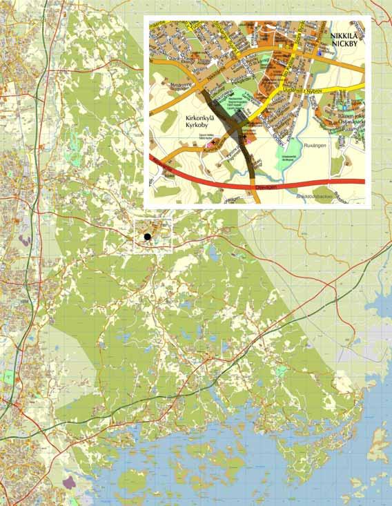 BROBÖLENTIEN LINJAUS JA ASEMAKAAVAN MUUTTAMINEN NYKYTILANNETTA VASTAAVAKSI KIRKONKYLÄ, NIKKILÄ I:N ASEMAKAAVA- ALUE DETALJPLAN FÖR BROBÖLEVÄGENS STRÄCKNING OCH ÄNDRING AV DETALJPLAN FÖR ATT MOTSVARA