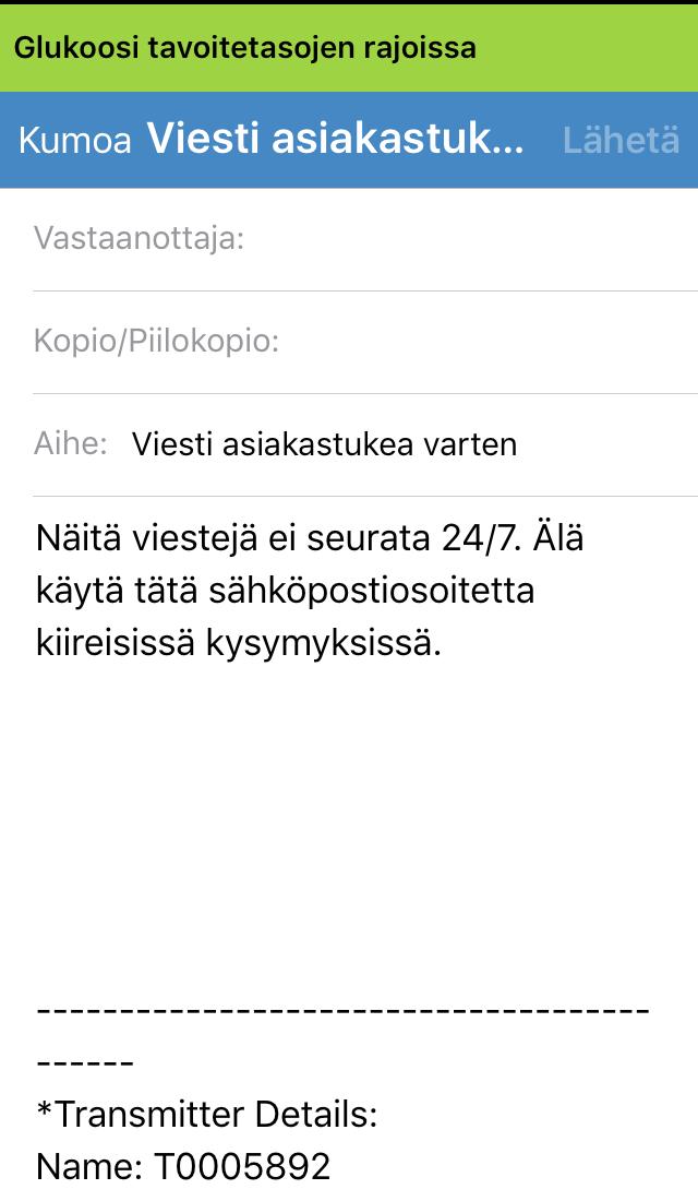 Tietoja-valikosta voit myös lähettää palautetta tai avata loppukäyttäjän lisenssisopimuksen tai tietosuojakäytännön.