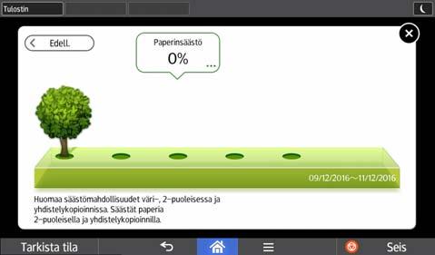 [Pääsivu]-näytön käyttäminen 7. [Sivun syöttö] Paina tätä näppäintä, kun haluat tulostaa kaikki laitteen välimuistissa olevat tiedot. 8.