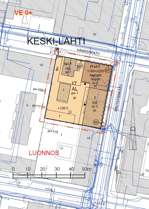 VE0+ nykytilanne Nykytilanne + ullakkorakentamisen mahdollisuus Kaikki kolme