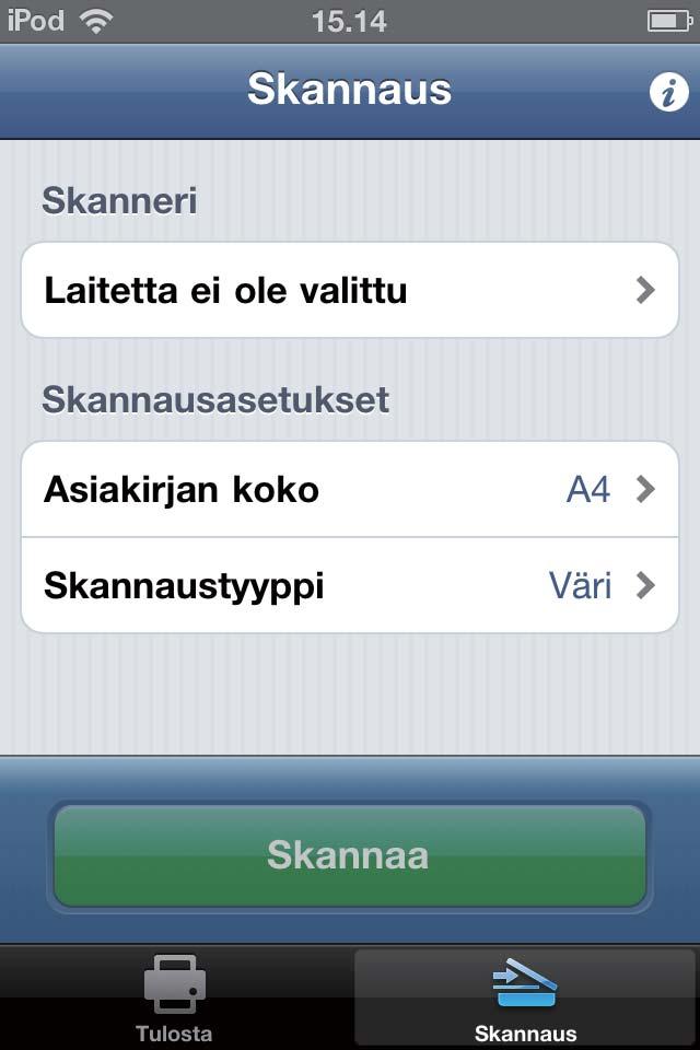 Skannaus Skannattujen kuvien avaaminen muissa sovelluksissa tai lataaminen onlinepalveluihin Skannatut kuvat voi avata muissa sovelluksissa tai ladata ios-käyttöjärjestelmän tukemiin