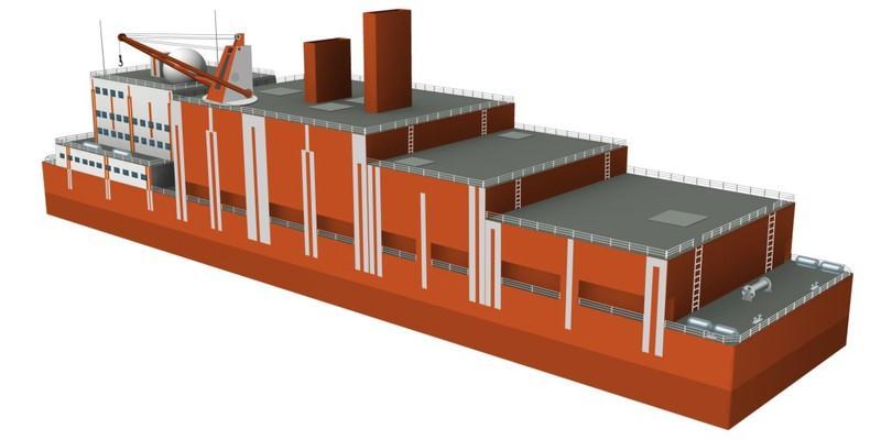 40 Kuva 16. Kelluva ydinvoimala. Lähde: Rubin. Sama venäläinen insinööritoimisto, Rubin, on ehdottanut myös rauhanomaisia käyttötarkoituksia ydinsukellusveneille.