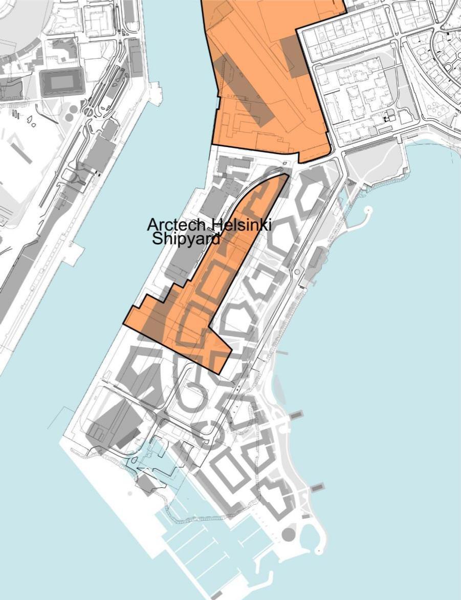 Archtech Helsinki Shipyard telakan vuokra-alueet Hernesaaren osayleiskaava Liite