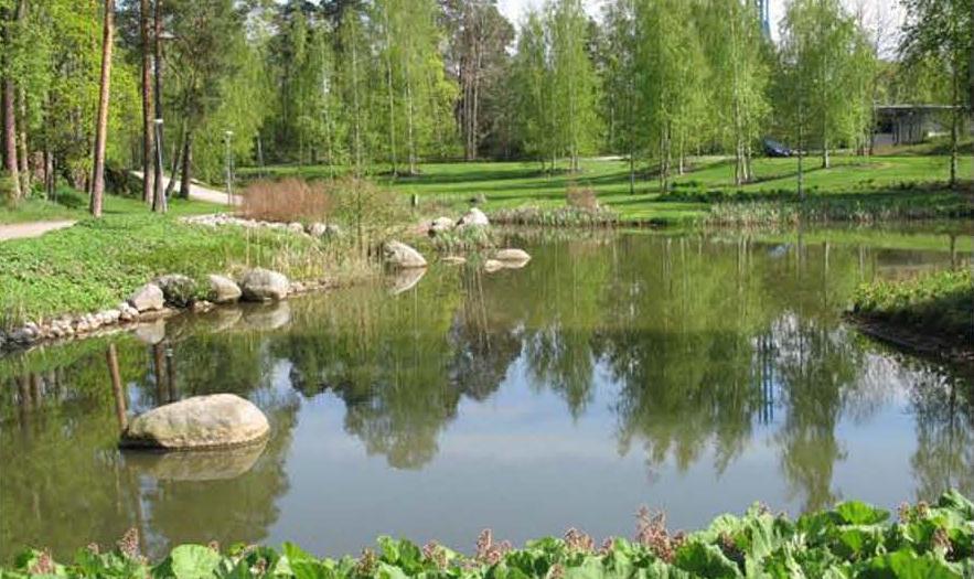 Mallikuva kosteikkolammikosta 4.2 Leimuniityn täyttäminen ja pinnan nosto Leimuniityn täyttäminen on haastavaa sekä maisemallisesti että geoteknisesti.