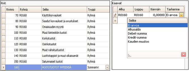 Raportin kaavat. 1.4.3 Raportin parametrit Raportin parametrit.