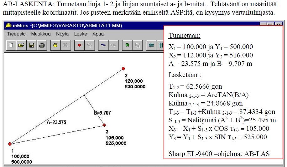 46 8 KOORDINAATTIEN LASKENTA 8.