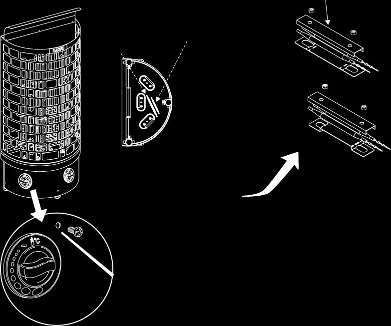 Ylikuumenemissuojan nollaaminen Resetting over heated thermostat Sovellettavissa vain malleissa, joissa sisäänrakennettu ohjauskeskus Applicable only for built-in control models Kuva 6. Fig.