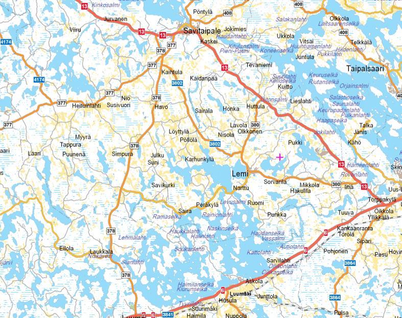 Lemin kunta Osallistumis- ja arviintisuunnitelma 2 2 SUUNNITTELUALUEEN SIJAINTI Kaavamuutskhteet sijaitsevat Lemin kunnan Kivijärven ja muiden pienempien vesistöjen ranta-alueilla.