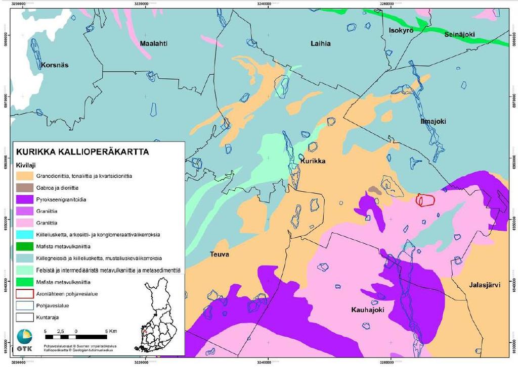 9(30) Kuva 5 Kallioperäkartta 3.1.