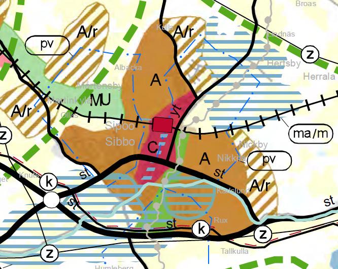 Utdrag ur landsapsplan för Östra Nyland (miljöministeriet 15.2.2010). Yleisaava Sipoon unnanvaltuuston 15.12.