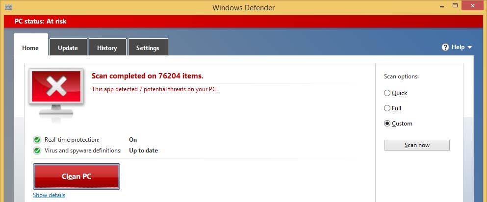 Virusten poistaminen Jos Windows Defender -ohjelma löytää viruksia levyiltäsi saat siitä ilmoituksen. Nyt on syytä hieman huolestua, mutta toimia kuitenkin maltillisesti.