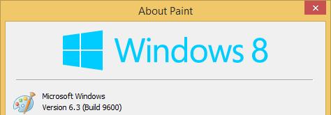 Ohjelman versionumero Paint-ohjelman versiotiedot näet löydät ohjelman File (Tiedosto) -valikosta napsauttamalla About Paint (Tietoja Paintista) -komentoa.