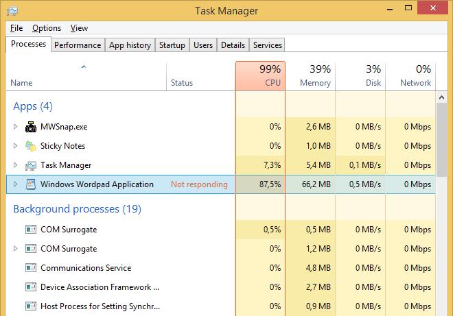 Pidä alhaalla Ctrl + Shift (Vaihto) -näppäimiä ja painalla Esc-näppäintä. Näppäinoikotietä käyttäen saat esiin Task Manager (Tehtävienhallinta) -ohjelman.