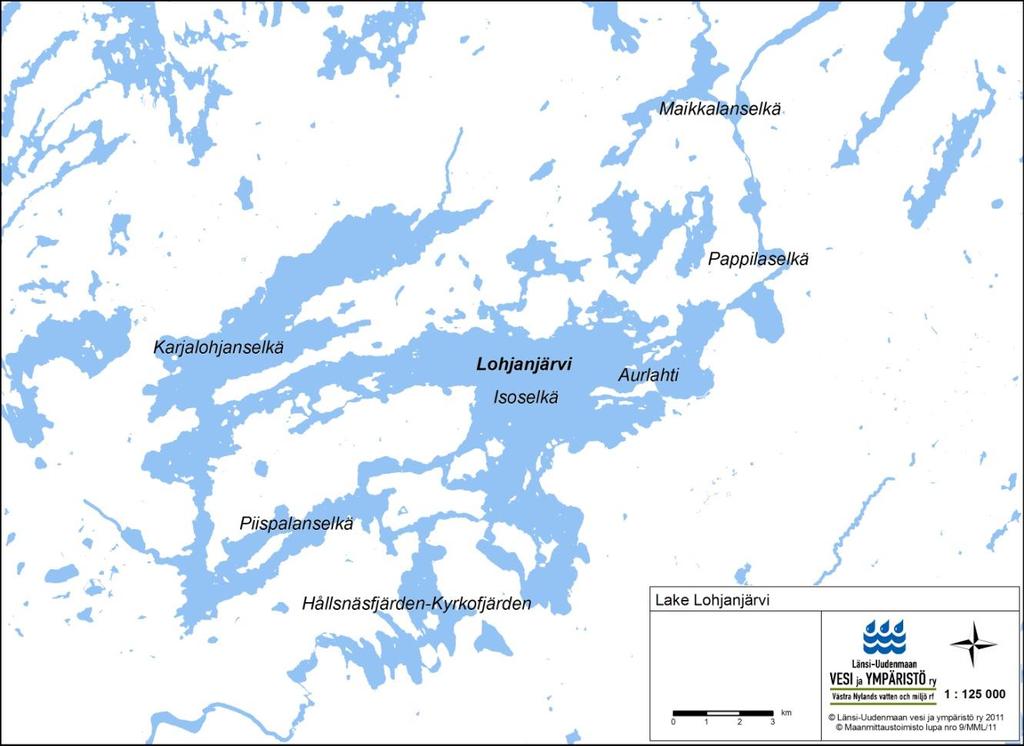 Hankeen kohdejärvet: Lohjanjärvi Lohjanjärvi Uudenmaan suurin