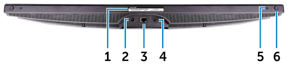 3 Kuulokeportti Pohja HUOMAUTUS: Tietyt USB-laitteet eivät välttämättä lataannu tietokoneen ollessa sammuksissa tai lepotilassa. Tällöin tietokone tulee käynnistää, jotta laite voidaan ladata.