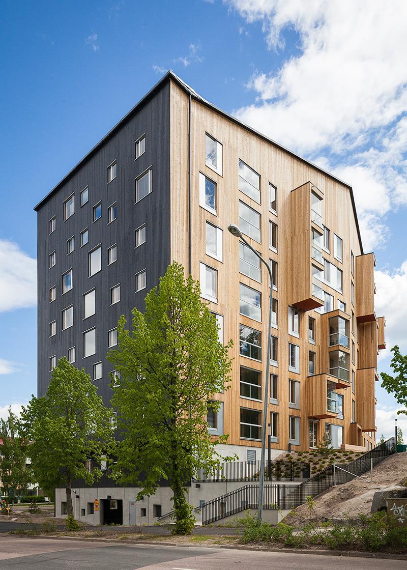 Puu lisää viihtyvyyttä Puu koetaan usein elämyksellisenä ja miellyttävänä rakennusmateriaalina.