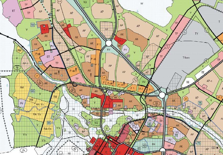 42 Yleiskaavassa hankealue on Toppilassa merkitty yhdyskuntateknisen huollon alueeksi (ET-alue) ja Laanilassa teollisuus- ja varastoalueeksi (T/kem) (kuva 12). Kuva 12.