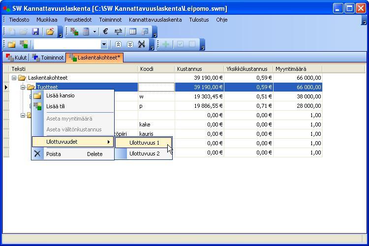 Page 19 of 31 Tuotteet kansion kuvakkeeseen tulee merkintä 1, merkiksi että kansio on merkitty 1. ulottuvuudeksi.