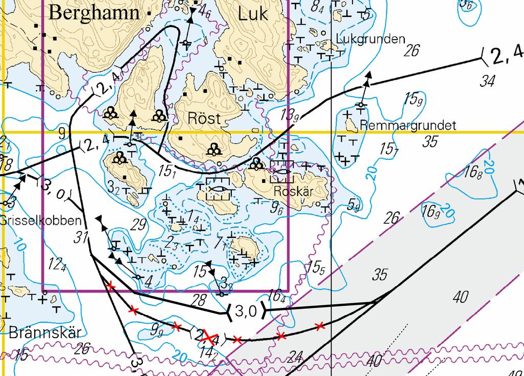 Suomenlahti/Finska viken/gulf of Finland Saaristomeri/Skärgårdshavet/Archipelago Sea *217 /2017 (2017-07-10) Suomi. Saaristomeri. Houtskari. Berghamn. Brännskär-Yttre Ören väylä (3.0 m).