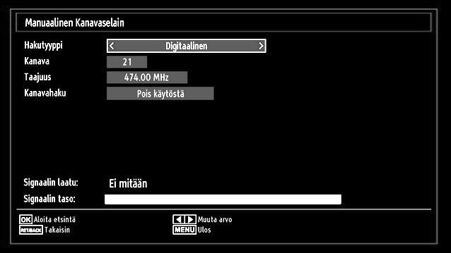 Digitaalikaapeli & analoginen: Hakee ja tallentaa sekä analogiset että kaapeli DVB-kanavat. Aina kun valitset automaattisen hakutyypin ja paina OK-painikkeen, vahvistuskuvaruutu ilmestyy kuvaruudulle.