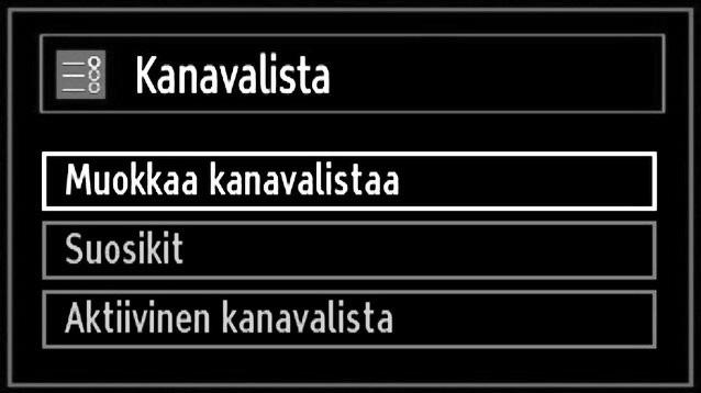 Asemien käsittely: Kanavalista TV valikoi kaikki tallennetut asemat Kanavalistassa.