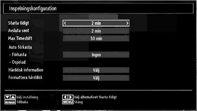 Timers För att visa menyn Timers, tryck på knappen MENU och välj ikonen för Inställningar med knappen eller. Tryck på OK-knappen för att visa Inställningarmenyn.