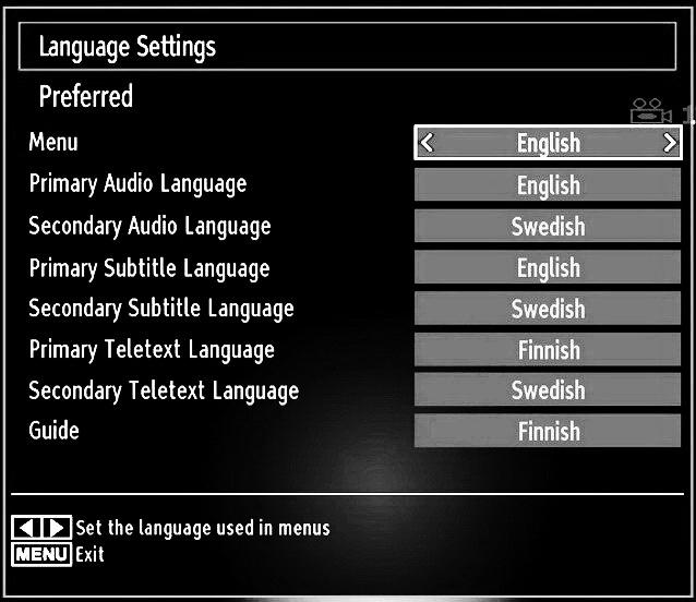 Language Settings In the confi guration menu, highlight the Language Settings item by pressing or buttons.