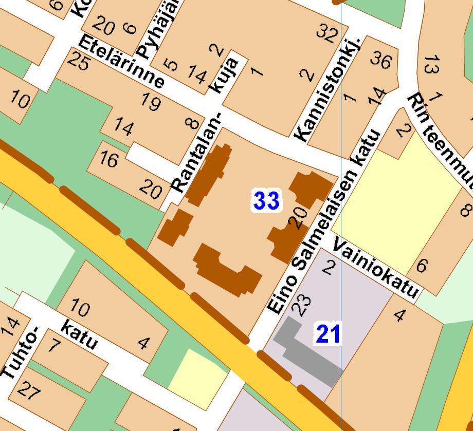 Kaupunginvaltuusto on hyväksynyt asemakaavan ( ). 1.2 Kaava-alueen sijainti Suunnittelualue sijoittuu Rahkolan (6) kaupunginosaan ja koskee korttelia 19.