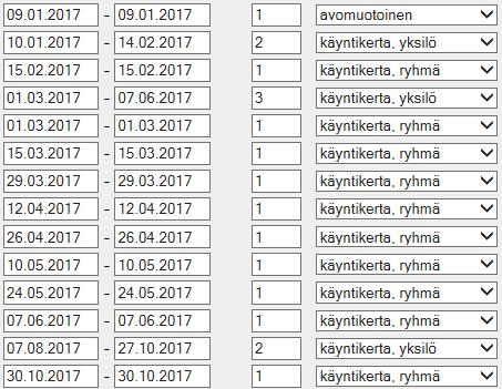 mahtuvat kenttiin) 24 Esimerkki 6
