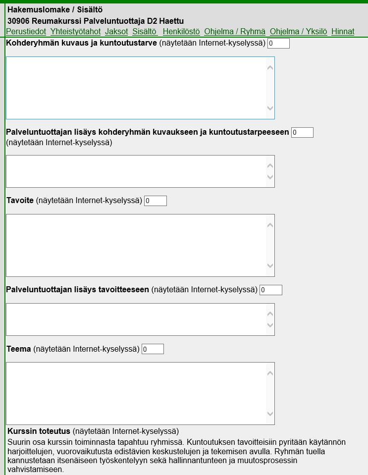 31 3.4 Sisältö-kortti Sisältö-kortti on suljettu.