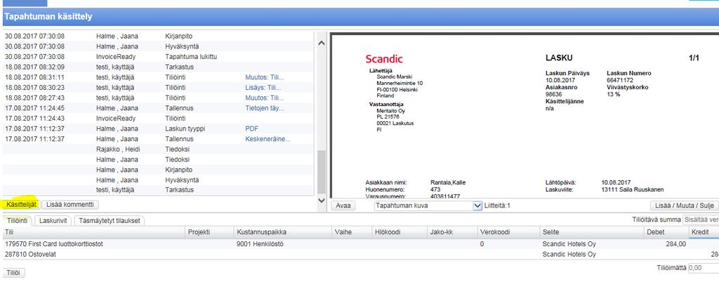 Page 9 of 13 Laskut voidaan myös laittaa tiedoksi toiselle/toisille.