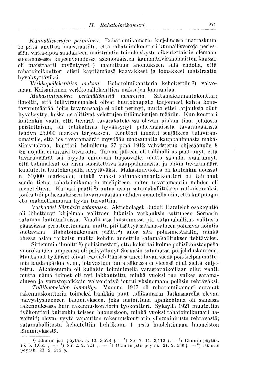 271 Kunnallisverojen periminen.
