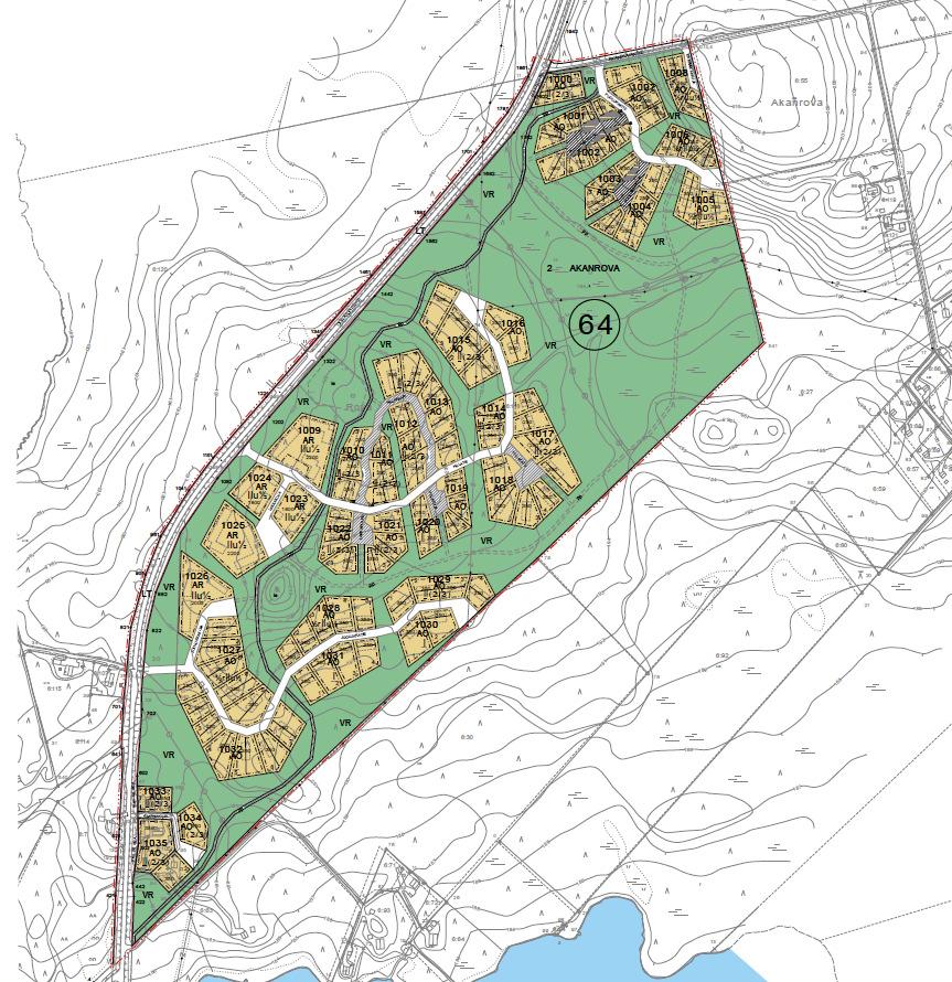 6 3.3 Asemakaava Alueella on voimassa Akanrovan asemakaava (korttelit 1000 1035), jonka kunnanvaltuusto on hyväksynyt 25.9.2006. (Kuva 4).