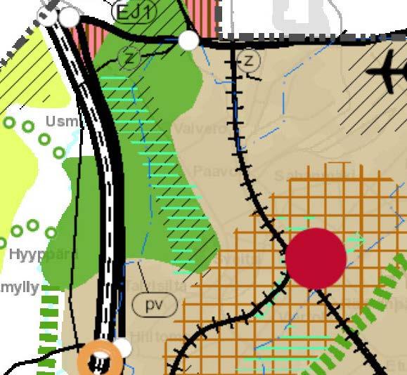 Maakuntakaava Vahvistetuissa maakuntakaavoissa aluetta koskevat seuraavat merkinnät: - Taajamatoimintojen alue (kapea kaistale Aleksis Kiven kadun varressa) - Virkistysalue (pääosa aluetta) - Arvokas