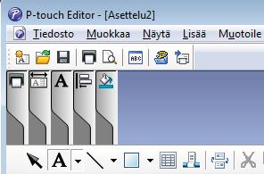 P-touch Editorin käyttäminen Käytä [Asettaa valitun tekstin värin] -vaihtoehtoa, jos haluat muokata tekstin väriä.