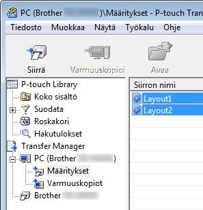 pdz) 10 Jos haluat luoda tiedoston muodossa, jota P-touch Transfer Express pystyy