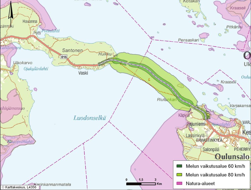 Natura-arviointi HANKKEEN VAIKUTUSALUE JA MAHDOLLISET VAIKUTUKSET NATURAALUEILLE 23 Kuva 3.