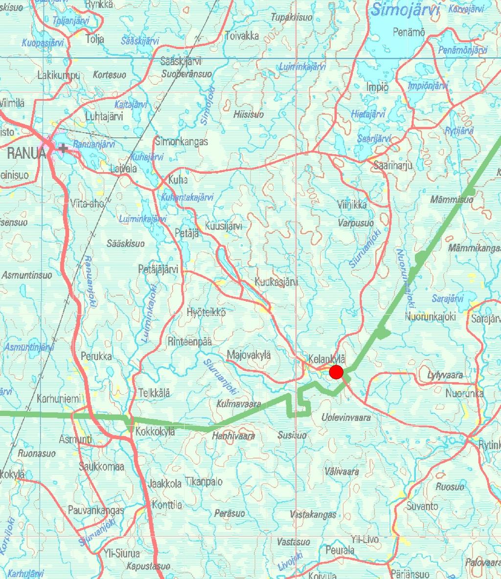 Muinaisjäännösalueen sijainti kartalla Mattilan