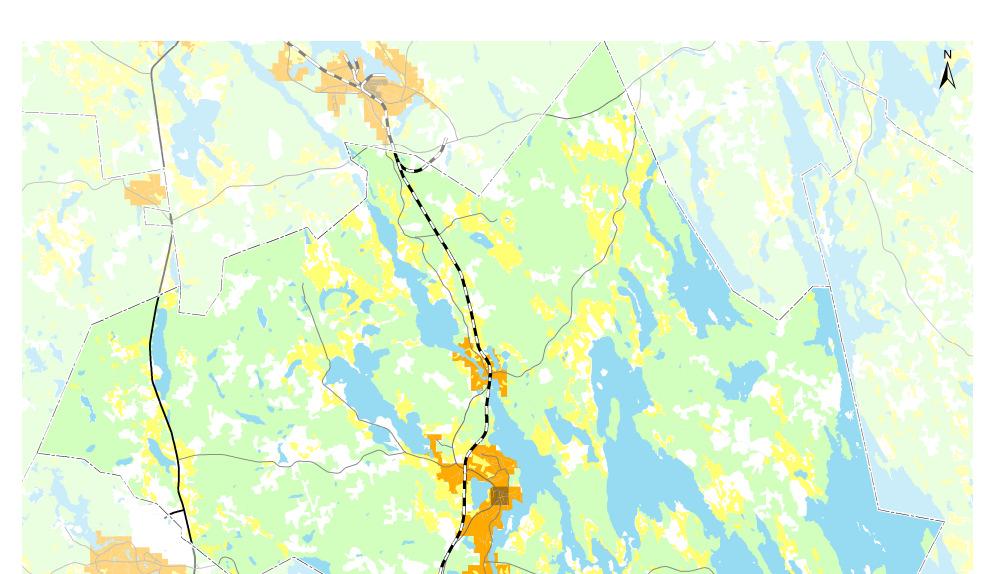 VIUHKAMALLI Äijälä Kehitysvyöhyke Kehitysvyöhykkeen jatkumissuunta Asiointiliikenteen suunta Kehittyvät taajamat