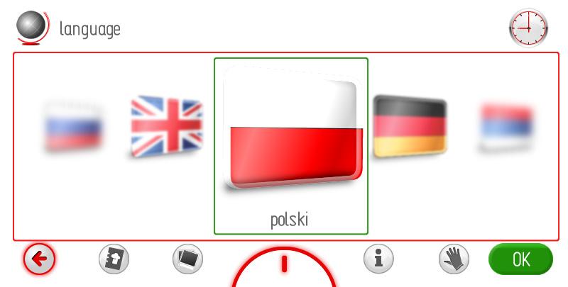 Valitse kieli Kun laite on kytketty verkkovirtaan, sinua kehotetaan valitsemaan valikon kieli. Valitse kieli karusellinäytöstä pyyhkäisemällä sormella vasemmalle tai oikealla näytön poikki.