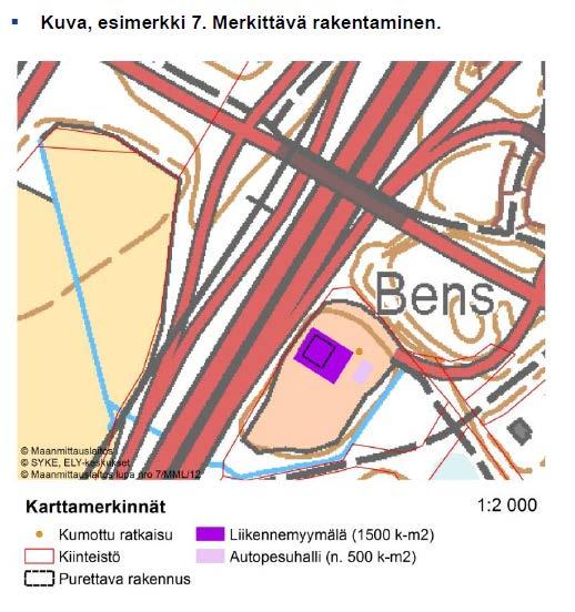 7 Esimerkki 7. Merkittävä rakentaminen Kunta laati myönteisen suunnittelutarveratkaisun. Ratkaisun käsittely eteni hallinto-oikeuteen, joka kumosi kaupungin päätöksen.