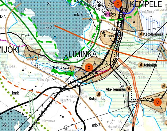 Otteet Pohjois-Pohjanmaan maakuntakaavasta ja 1.